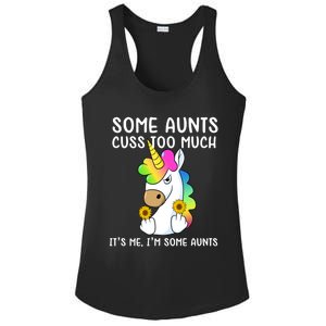 Unicorn Some Aunts Cuss Too Much Its Me Im Some Aunts Gift Ladies PosiCharge Competitor Racerback Tank