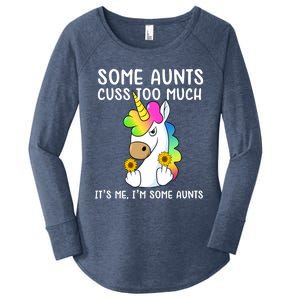 Unicorn Some Aunts Cuss Too Much Its Me Im Some Aunts Gift Women's Perfect Tri Tunic Long Sleeve Shirt