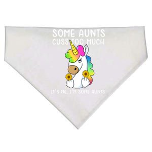 Unicorn Some Aunts Cuss Too Much Its Me Im Some Aunts Gift USA-Made Doggie Bandana