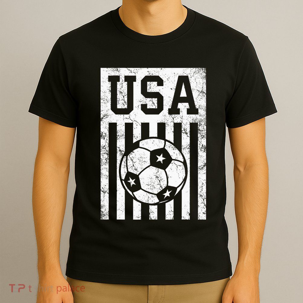 Usa Soccer American Flag American Soccer Fan T-Shirt