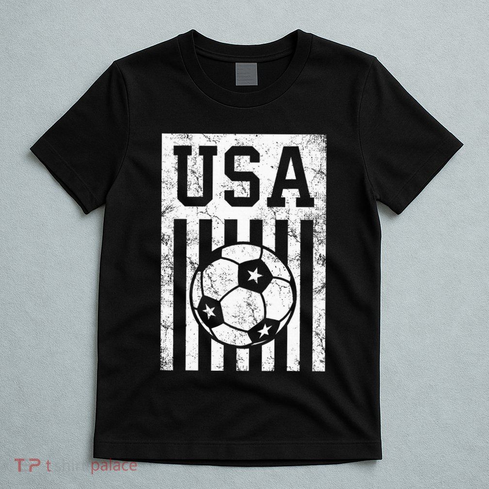 Usa Soccer American Flag American Soccer Fan T-Shirt