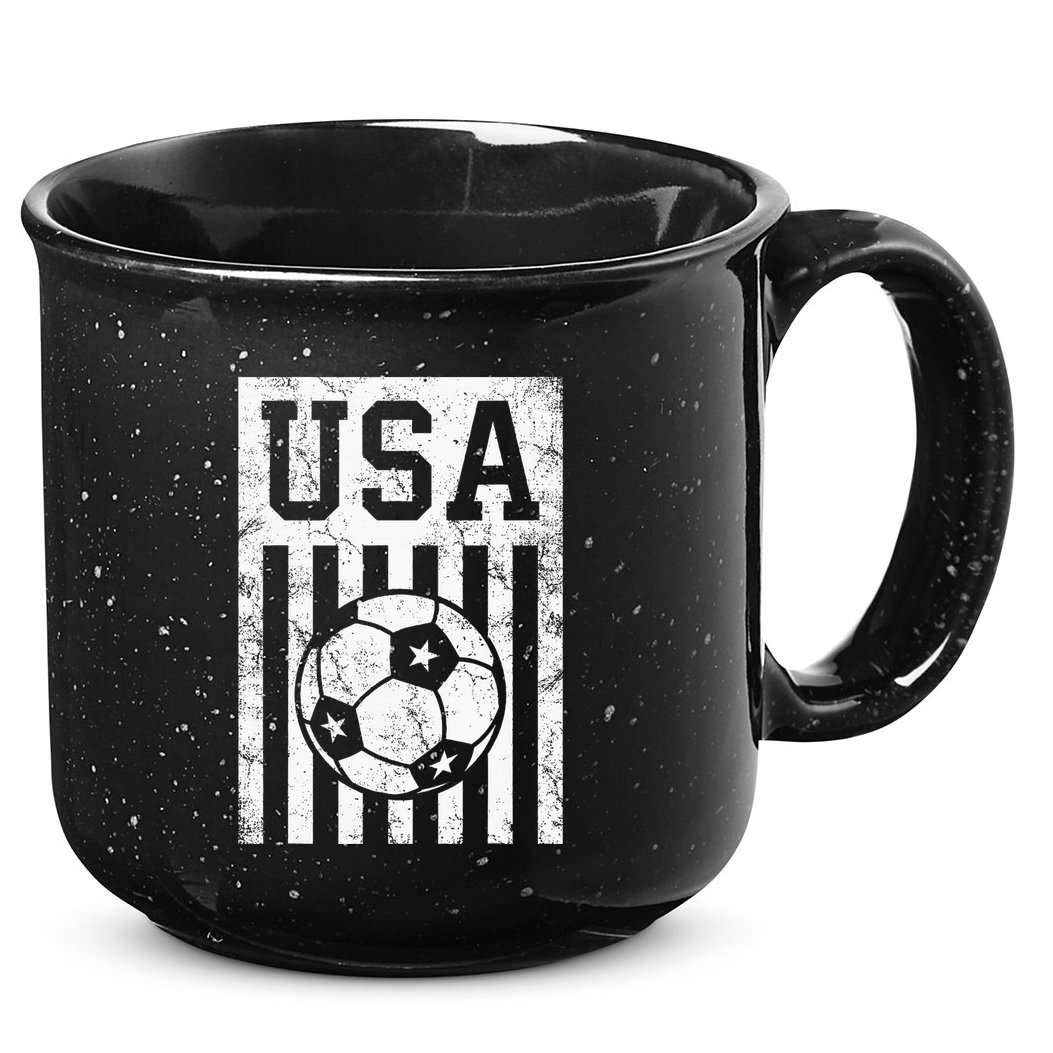 Usa Soccer American Flag American Soccer Fan 15oz Campfire Ceramic Mug