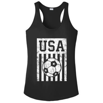 Usa Soccer American Flag American Soccer Fan Ladies PosiCharge Competitor Racerback Tank