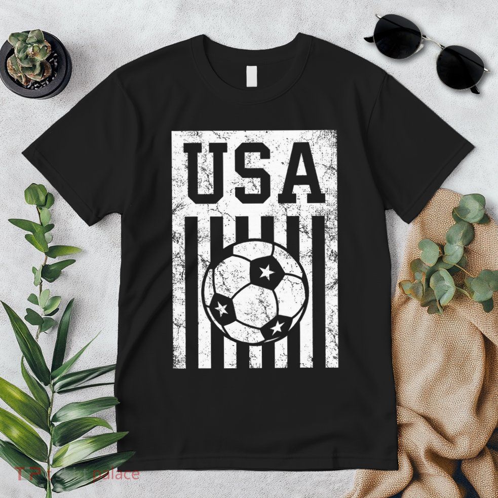 Usa Soccer American Flag American Soccer Fan Premium T-Shirt