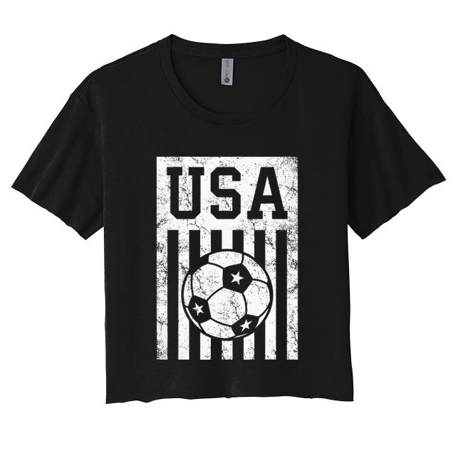 Usa Soccer American Flag American Soccer Fan Crop Top