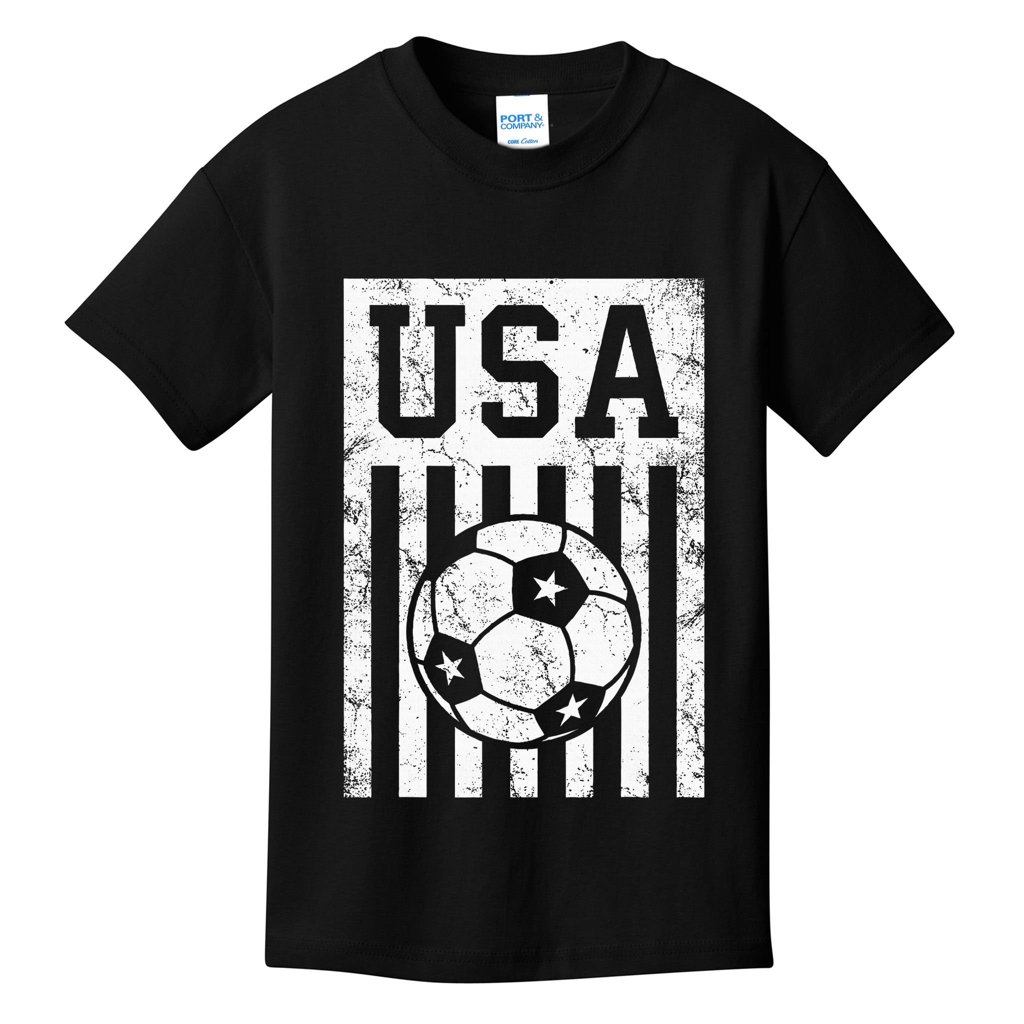 Usa Soccer American Flag American Soccer Fan Kids T-Shirt