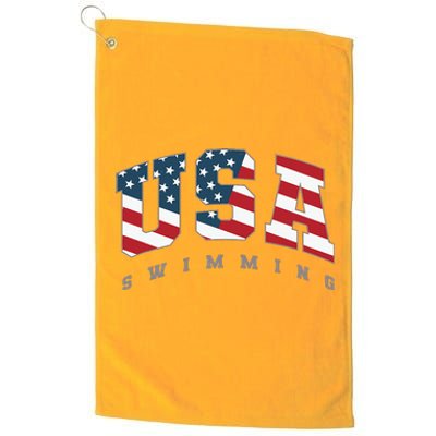 Usa Swimming American Flag Team Sport Athlete Support Platinum Collection Golf Towel