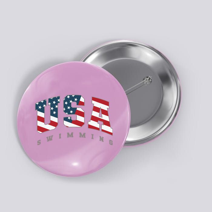 Usa Swimming American Flag Team Sport Athlete Support Button