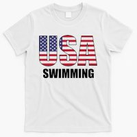 Usa Swimming American Flag Team Sport Support T-Shirt