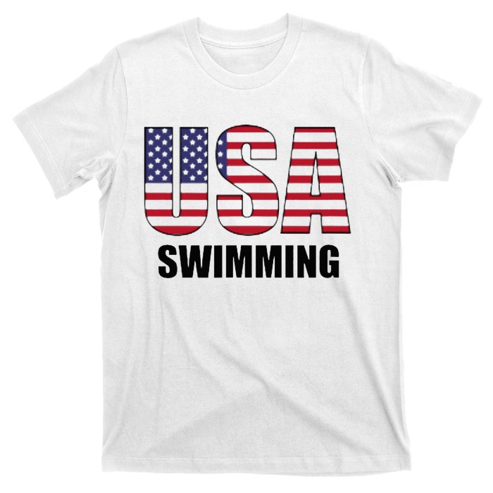 Usa Swimming American Flag Team Sport Support T-Shirt