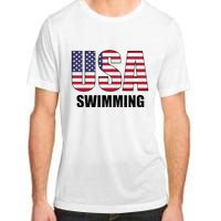 Usa Swimming American Flag Team Sport Support Adult ChromaSoft Performance T-Shirt