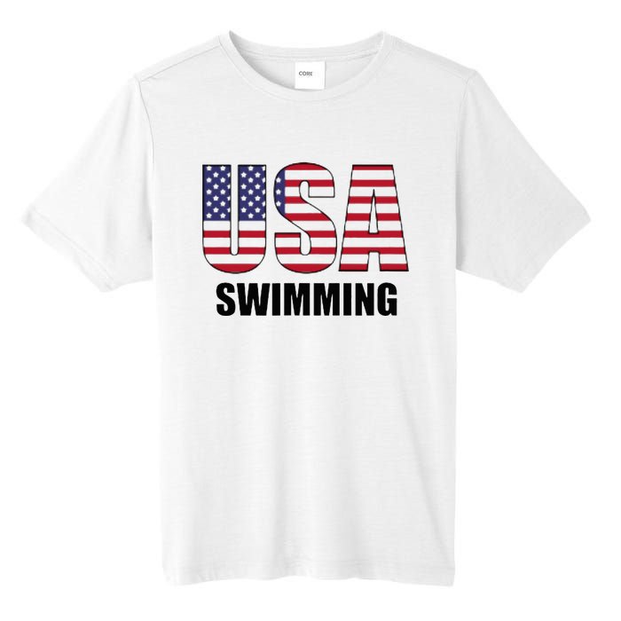 Usa Swimming American Flag Team Sport Support Tall Fusion ChromaSoft Performance T-Shirt