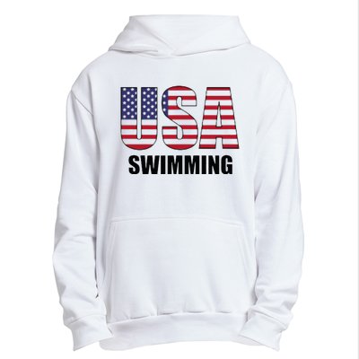 Usa Swimming American Flag Team Sport Support Urban Pullover Hoodie