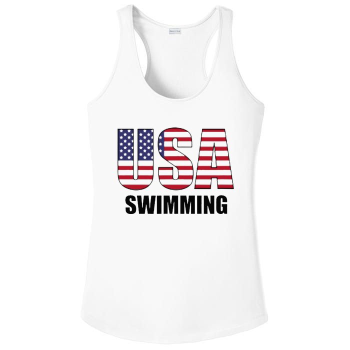 Usa Swimming American Flag Team Sport Support Ladies PosiCharge Competitor Racerback Tank