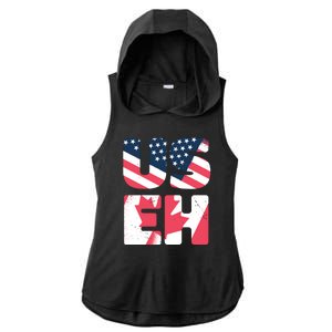 United States And Canada Saying Ladies PosiCharge Tri-Blend Wicking Draft Hoodie Tank