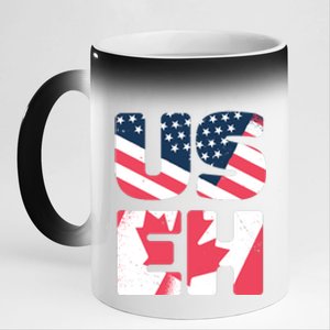 United States And Canada Saying 11oz Black Color Changing Mug