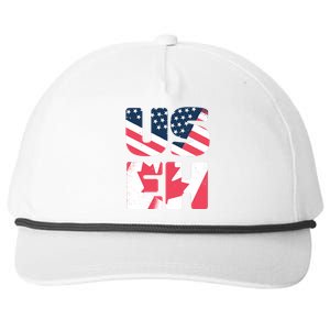 United States And Canada Saying Snapback Five-Panel Rope Hat