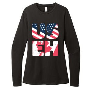 United States And Canada Saying Womens CVC Long Sleeve Shirt