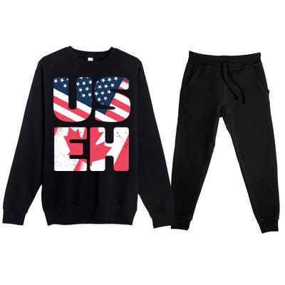 United States And Canada Saying Premium Crewneck Sweatsuit Set