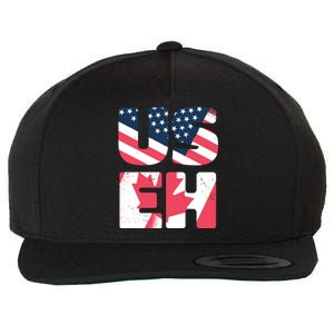 United States And Canada Saying Wool Snapback Cap