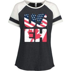 United States And Canada Saying Enza Ladies Jersey Colorblock Tee