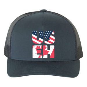 United States And Canada Saying Yupoong Adult 5-Panel Trucker Hat