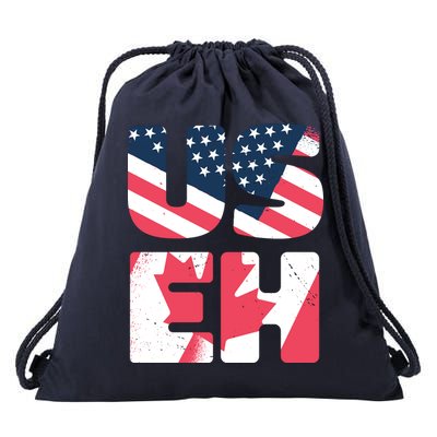 United States And Canada Saying Drawstring Bag