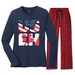 United States And Canada Saying Women's Long Sleeve Flannel Pajama Set 