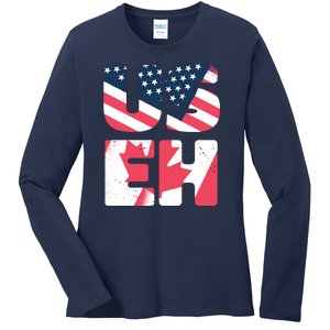 United States And Canada Saying Ladies Long Sleeve Shirt