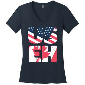 United States And Canada Saying Women's V-Neck T-Shirt