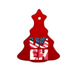 United States And Canada Saying Ceramic Tree Ornament