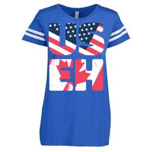 United States And Canada Saying Enza Ladies Jersey Football T-Shirt