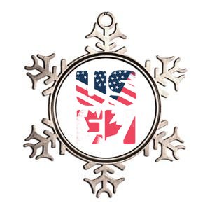 United States And Canada Saying Metallic Star Ornament