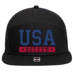 Usa Soccer American Soccer Fan 7 Panel Mesh Trucker Snapback Hat