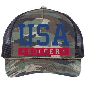 Usa Soccer American Soccer Fan Retro Rope Trucker Hat Cap