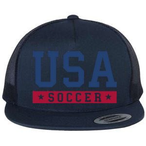 Usa Soccer American Soccer Fan Flat Bill Trucker Hat