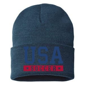 Usa Soccer American Soccer Fan Sustainable Knit Beanie