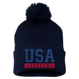 Usa Soccer American Soccer Fan Pom Pom 12in Knit Beanie