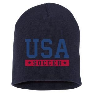 Usa Soccer American Soccer Fan Short Acrylic Beanie