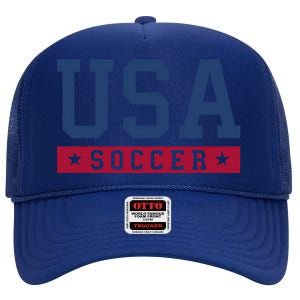 Usa Soccer American Soccer Fan High Crown Mesh Back Trucker Hat