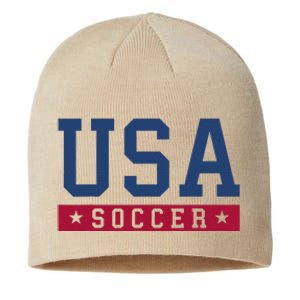 Usa Soccer American Soccer Fan Sustainable Beanie