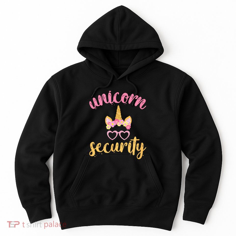 Unicorn Security Adult Dad Mom Daughter Halloween Costume Hoodie