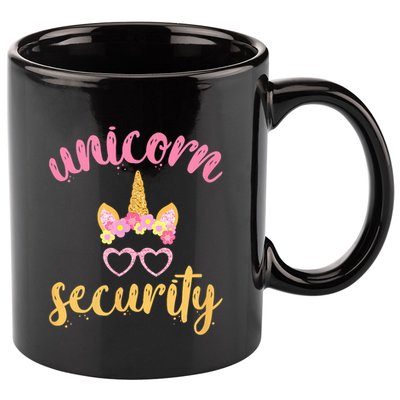 Unicorn Security Adult Dad Mom Daughter Halloween Costume 11oz C Handle Ceramic Mug