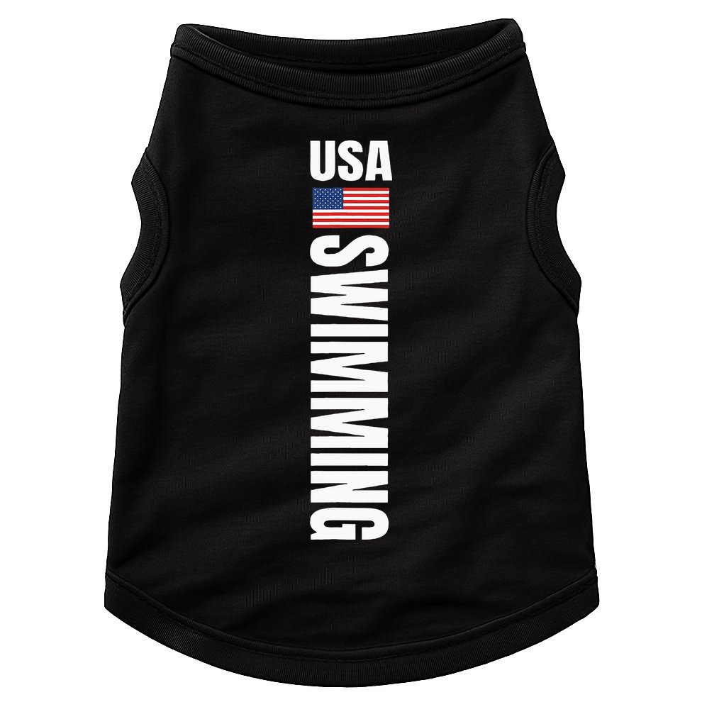 Usa Swimming American Flag Swim Sport Team Doggie Tank