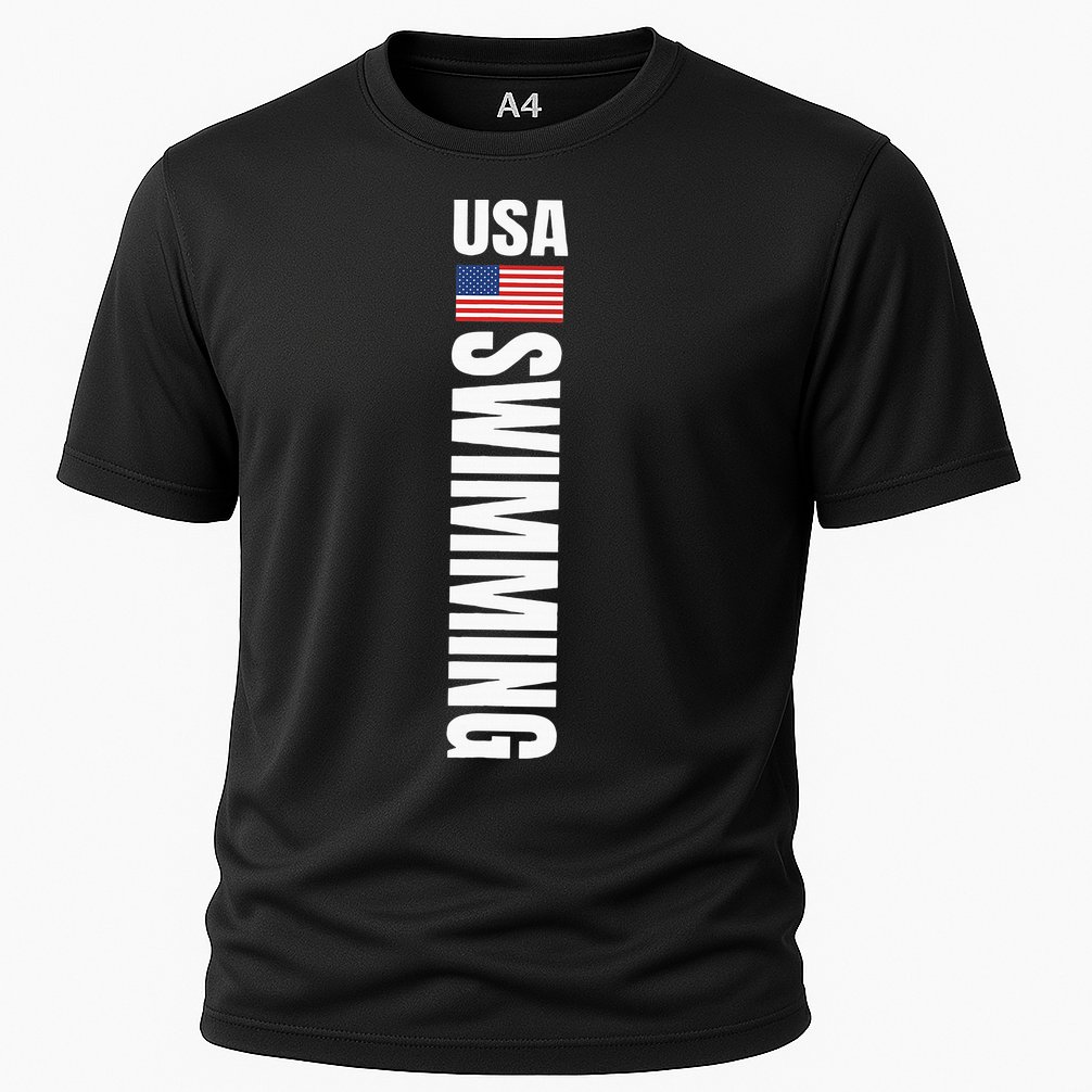 Usa Swimming American Flag Swim Sport Team Cooling Performance Crew T-Shirt