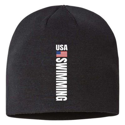 Usa Swimming American Flag Swim Sport Team Sustainable Beanie