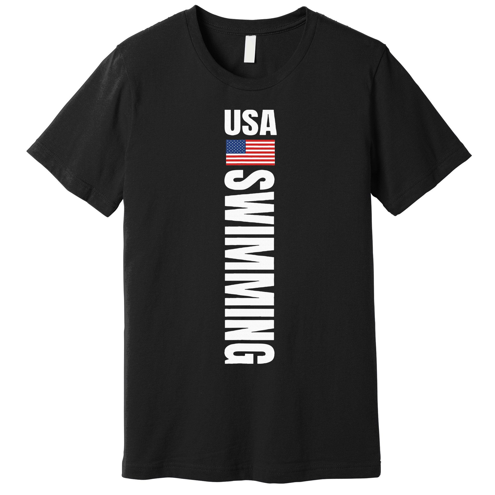 Usa Swimming American Flag Swim Sport Team Premium T-Shirt