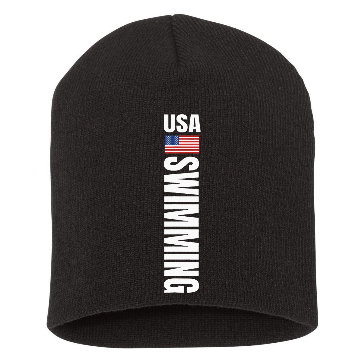 Usa Swimming American Flag Swim Sport Team Short Acrylic Beanie