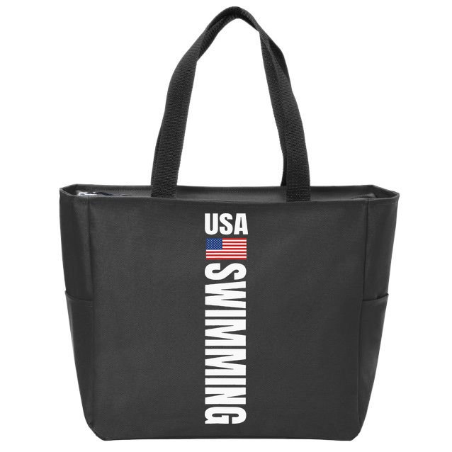 Usa Swimming American Flag Swim Sport Team Zip Tote Bag