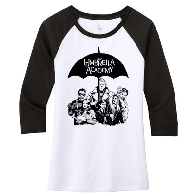 Umbrella Sketch Academy Women's Tri-Blend 3/4-Sleeve Raglan Shirt